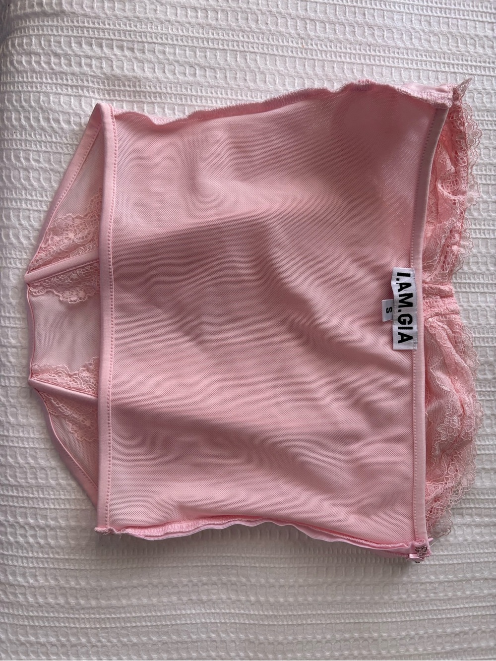 I am GIAStrapless Lace Bustier Corset Top - Light Pink - Picture 4 of 8